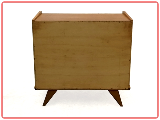 commode vintage bois pieds compas