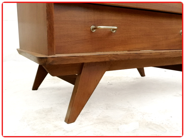 commode vintage pieds compas