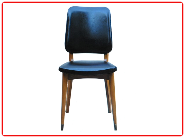 6 chaises vintage 1950 skaï noir