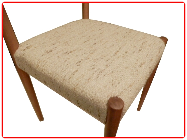 Chaises scandinaves rénovées teck tissu