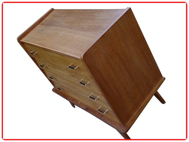 commode vintage bois clair doré