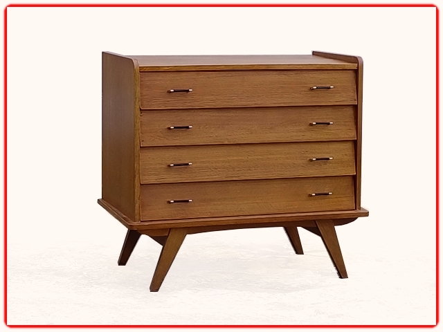 Commode vintage rénovée pieds compas