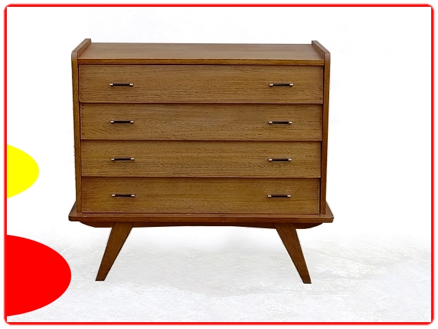 Commode vintage pieds compas occasion rénovée années 60