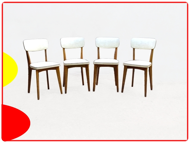 Chaises blanches vintage 1950