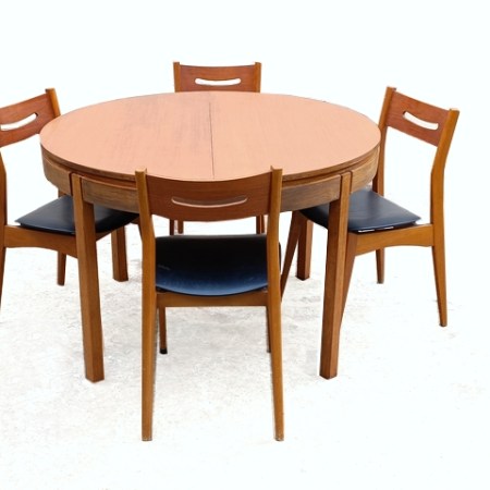 Table de repas et chaises scandinave vintage
