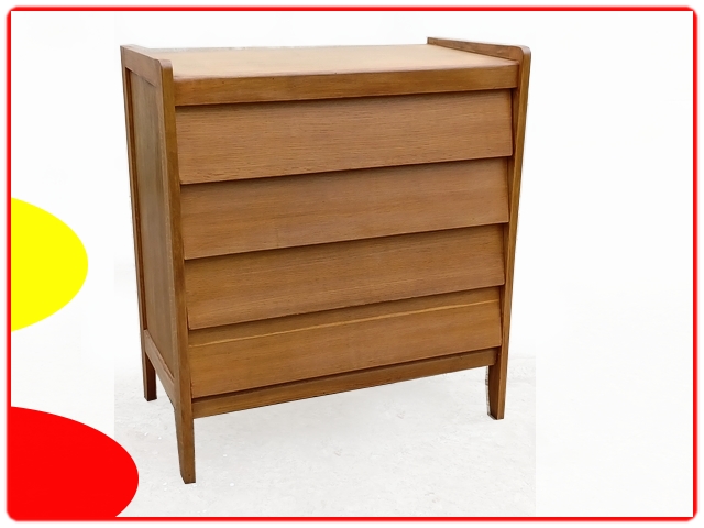 Commode bois clair vintage 1950