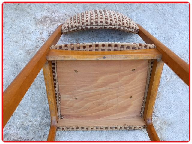 chaises vintage bois et tissu