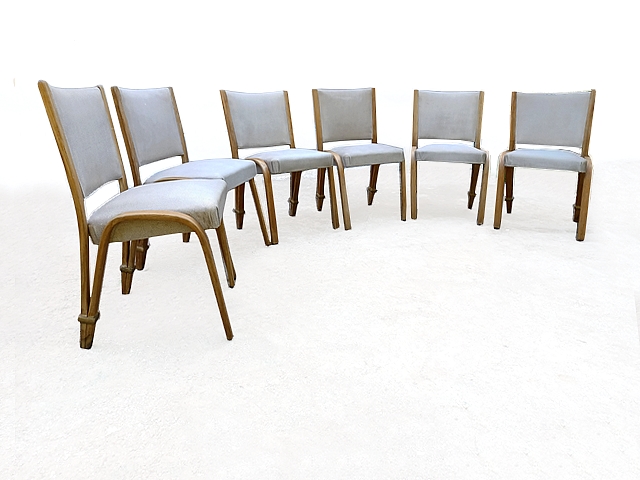 6 chaises Steiner Bow Wood vintage