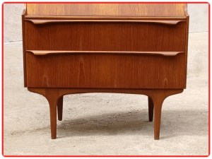 Secrétaire en teck scandinave vintage