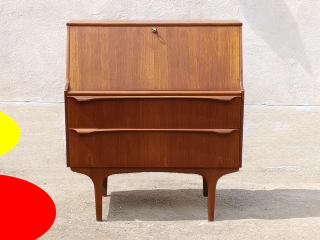 Secrétaire scandinave teck vintage 1960