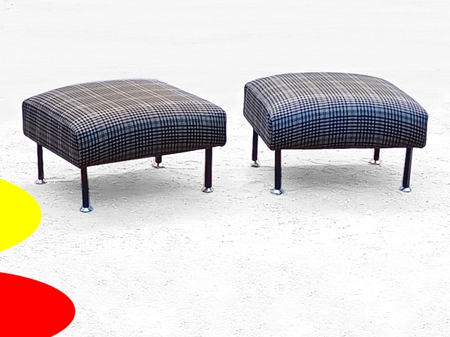 Poufs Ottoman Steiner design vintage 1950