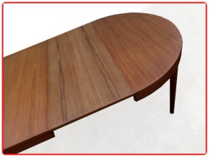 Table ronde danoise extensible 1960 teck