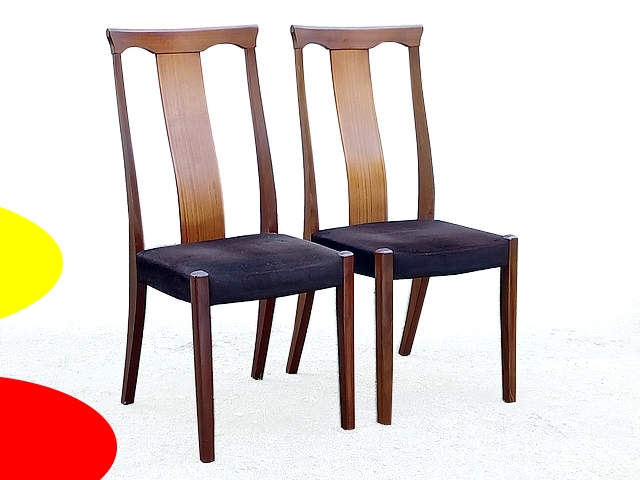 Chaises vintage graphiques en teck design scandinave