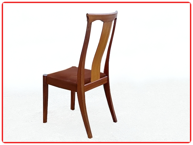 Chaises graphiques teck vintage scandinave