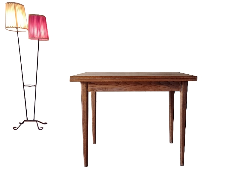 Table portefeuille vintage chêne