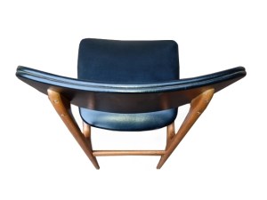 chaises vintage scandinave 1960 bois clair et skai noir