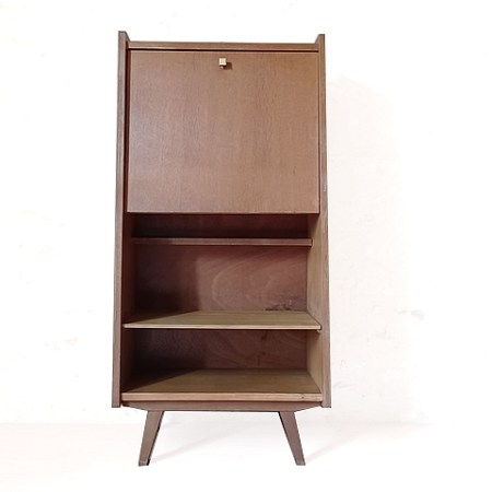 Secrétaire vintage incliné pieds compas bois clair