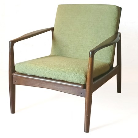 Fauteuil scandinave vintage teck massif