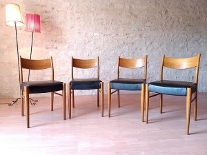 Chaises vintage scandinave teck 1960