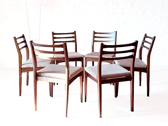 Chaises teck par Meredew scandinave vintage 1960