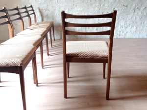 6 chaises Meredew furniture scandinave vintage 1960