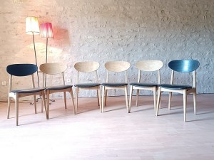 6 chaises vintage scandinave teck 1960