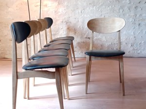 6 Chaises vintage scandinave occasion rénovées