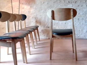 6 Chaises vintage scandinave rénovées