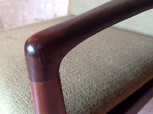 Fauteuil scandinave 1960 teck massif