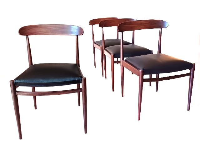 4 chaises teck scandinave 1960