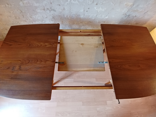Table de salle à manger extensible teck scandinave 1960