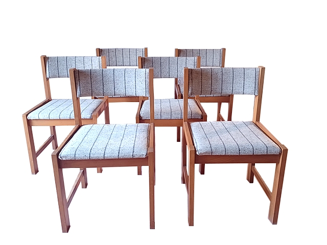 6 chaises Farstrup bois massif scandinave 1960