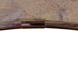 Miroir ovale style art déco 1970 chromé