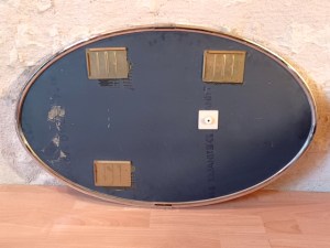 Miroir ovale art déco seventies à suspendre