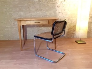 Table bureau bois massif années 1980