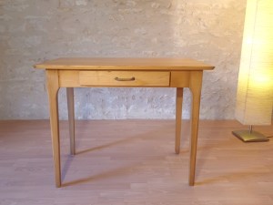 Table bureau 1980 bois clair massif