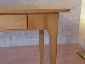 Table bureau bois clair massif 1980