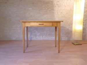 Table bureau hêtre massif vintage 1980