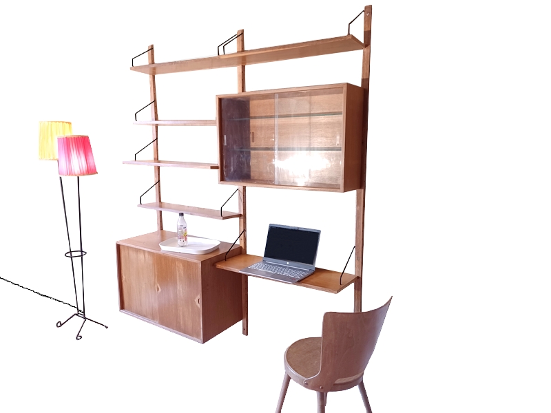 Bibliothèque modulable Poul Cadovius Royal System Danemark 1960