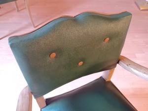 Paire de fauteuils bridge moustaches vert