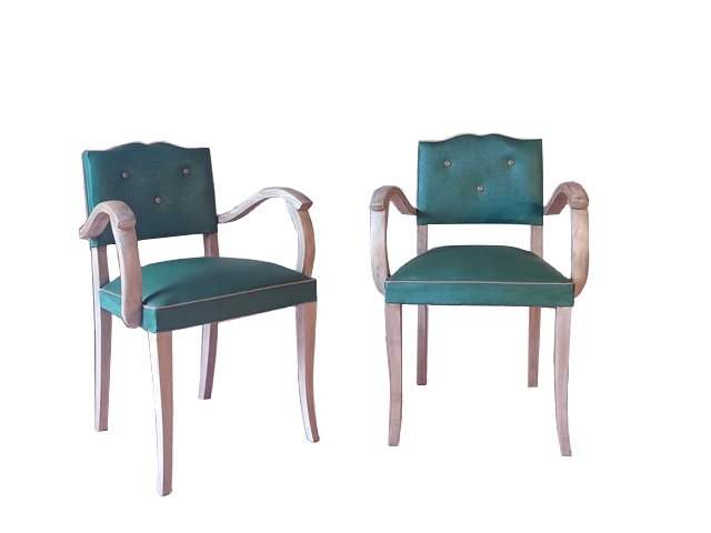 Fauteuils bridge moustache vintage 1950