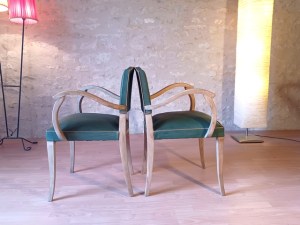 Paire de fauteuils bridge moustache art déco