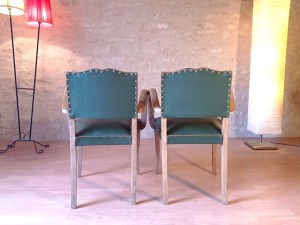 Paire de fauteuils art déco bridge anciens