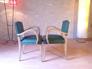 Fauteuils bridge art déco années 50