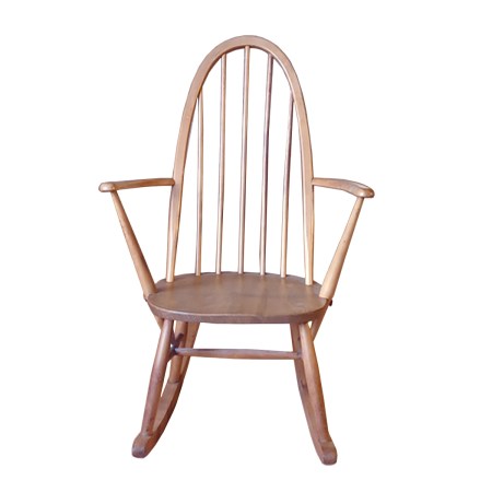 Rocking chair chaise à bascule Ercol vintage 1960