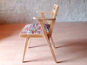 Fauteuil bridge pieds compas années 50