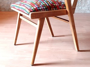 Fauteuil de bureau relooké pieds compas 1950