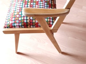 Fauteuil de bridge de bureau pieds compas 1950