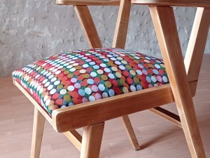 Fauteuil bridge art déco années 50 restauré