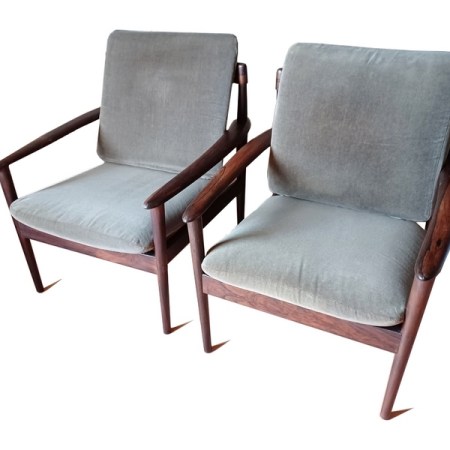 Fauteuils danois Grete Jalk PJ56 estampillés